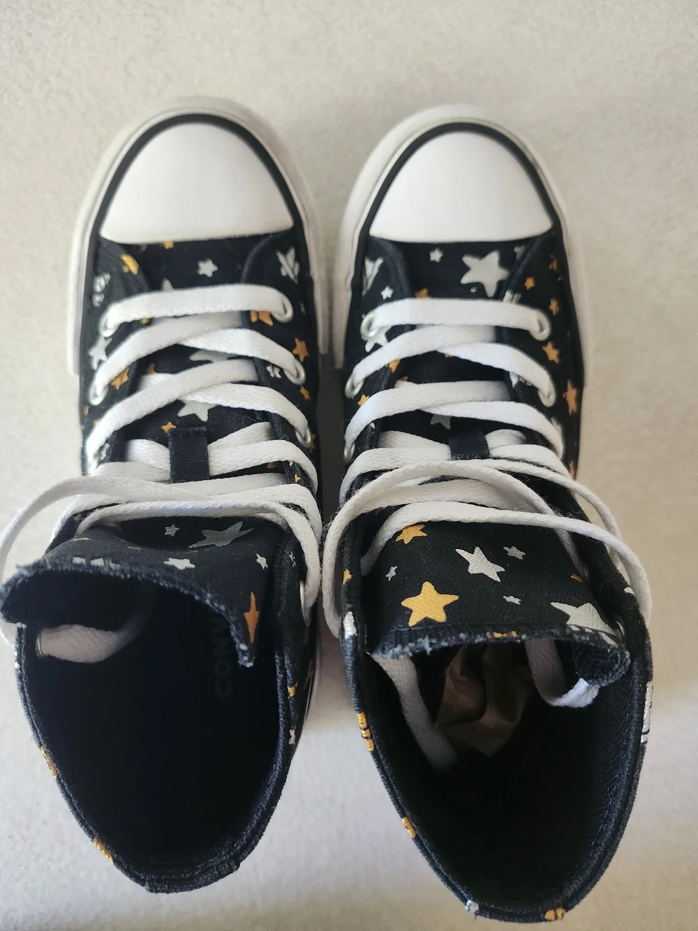 Converse Kids Black High-Top Sneakers Star Print